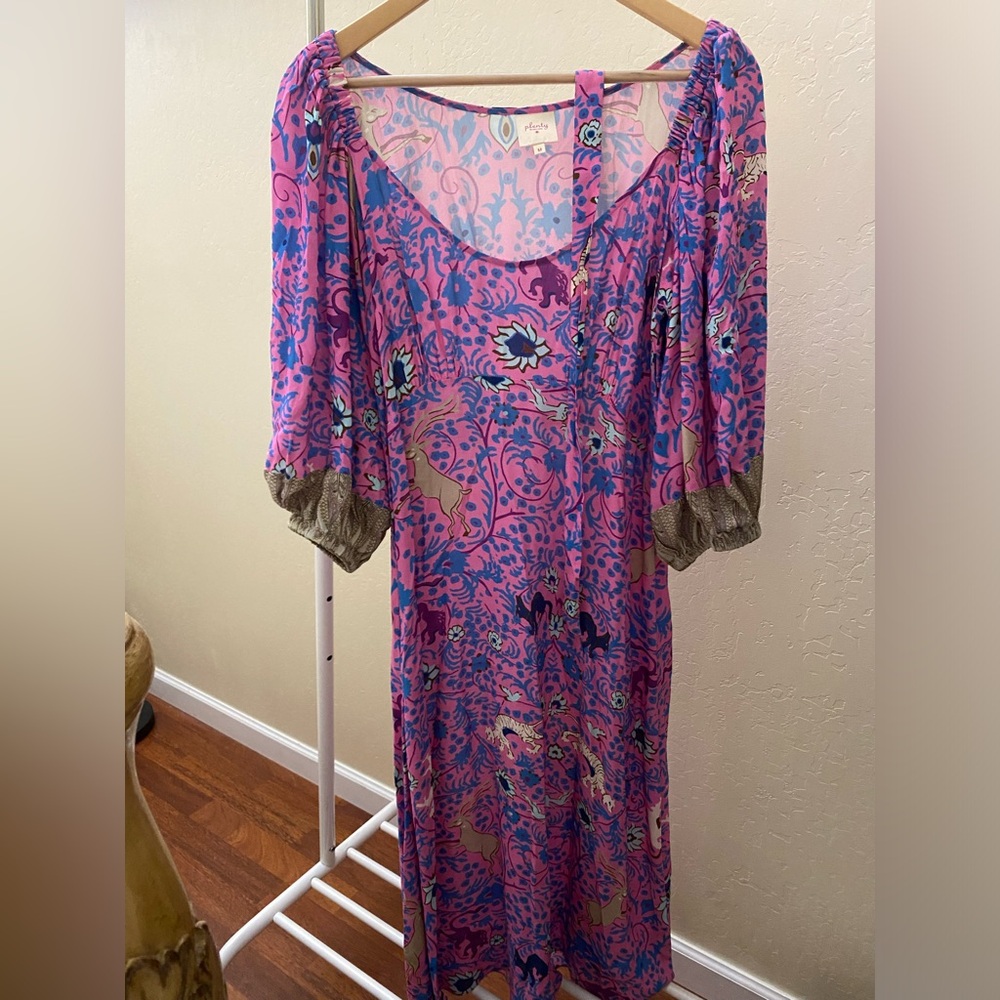 Plenty by Tracy Reese Puff-Sleeve Midi Dress